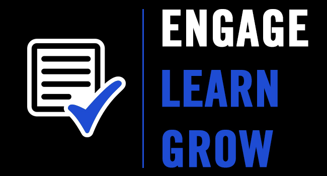 Engage Learn Grow text banner